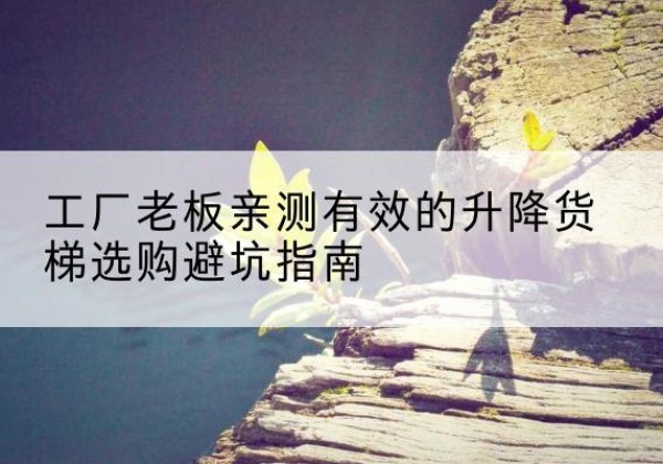 白朗升降货梯怎么选-工厂老板亲测有效的升降货梯选购避坑指南